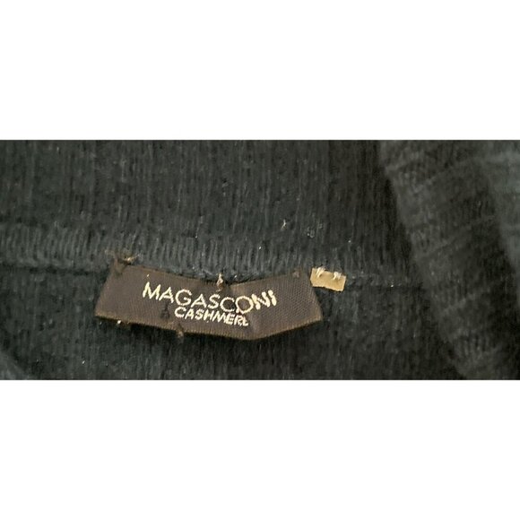 Magaschoni 100% Cashmere Ribbed Turtleneck Sweater Blue Green Long Sleeve - Picture 5 of 8